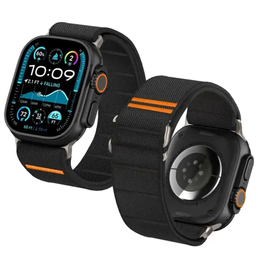 Tech-Protect Nylon Slip ремешок для умных часов Apple Watch 6/7/8/9/10/SE/Ultra 1/2 (44/45/46/49 mm) | нейлоновый | чёрный