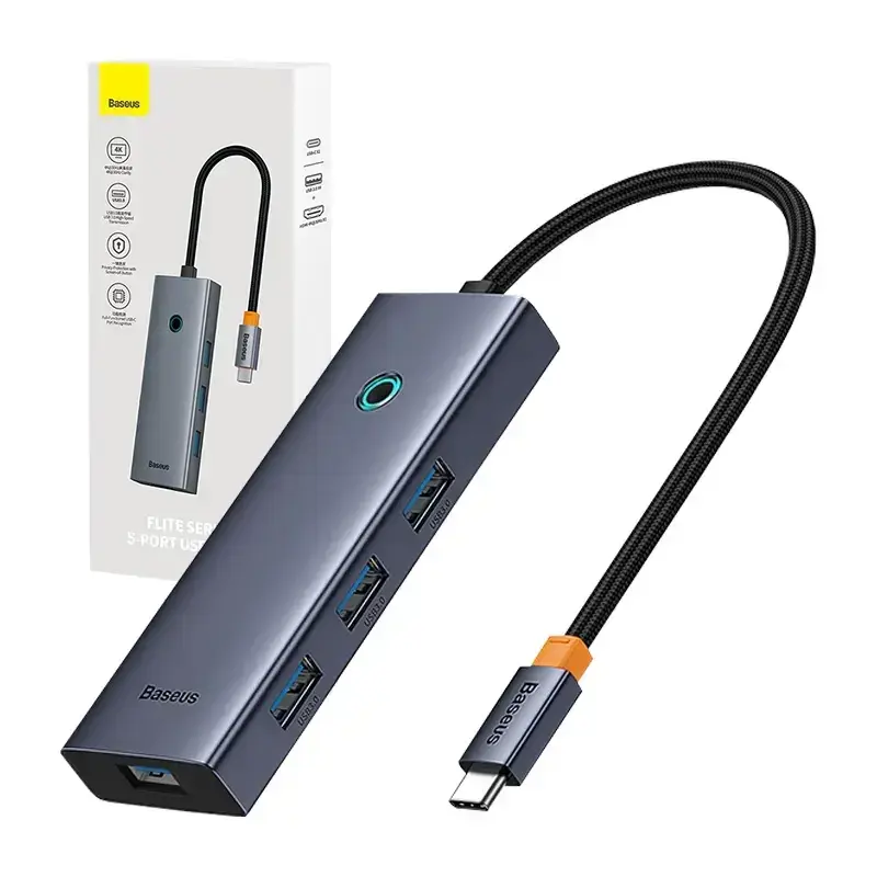 Baseus UltraJoy 5-in-1 USB-jaotur | HDMI | 4x USB 3.0 | hall
