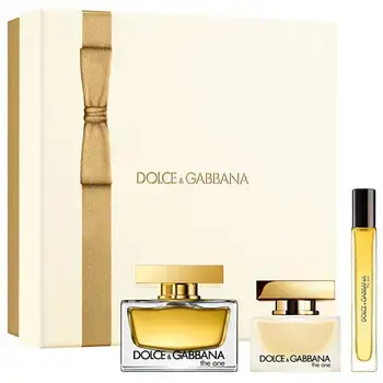The One Gift Set EDP 75 ml, hair spray 30 ml, and EDP miniature 10 ml.