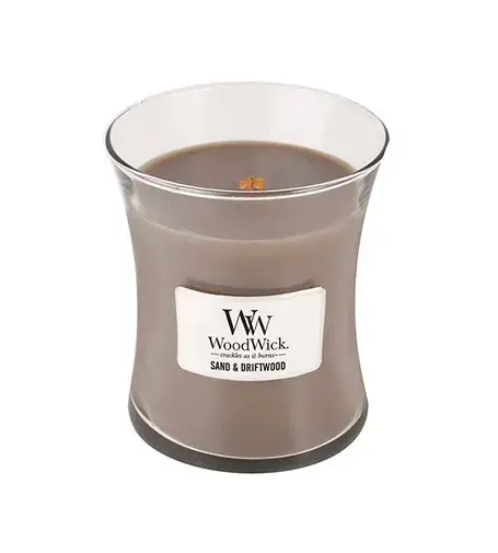 WoodWick Sand & Driftwood scented candle with wooden wick 275 g