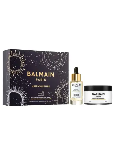 Set Balmain Professionnel: Overnight, Botanical Oils, Hair Serum, Repairing, 30 ml + Moisturizing, Hair Treatment Cream Mask, For Repairing, 200 ml