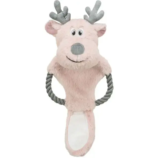 Plīša rotaļlieta - Trixie Xmas reindeer with rope, plush|rope, 47 cm