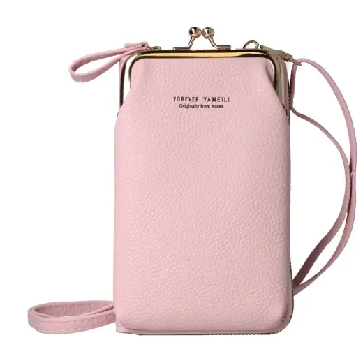 Knitted bag for phone GCW01 light pink