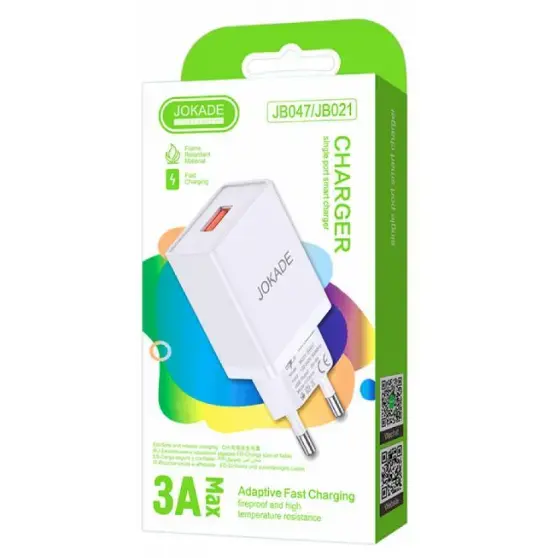 Jokade JB047 USB lādētājs | 3A, balts