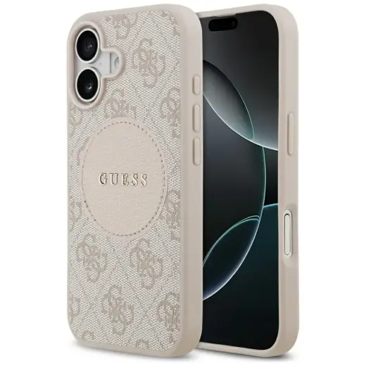 Guess 4G Circle Classic Logo maciņš ar MagSafe atbalstu telefonam iPhone 17 rozā