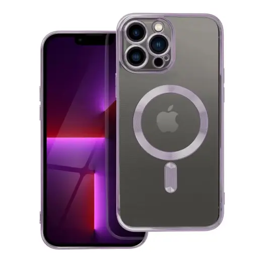 Electro Mag telefono dėklas su MagSafe palaikymu iPhone 13 Pro Max violetinis