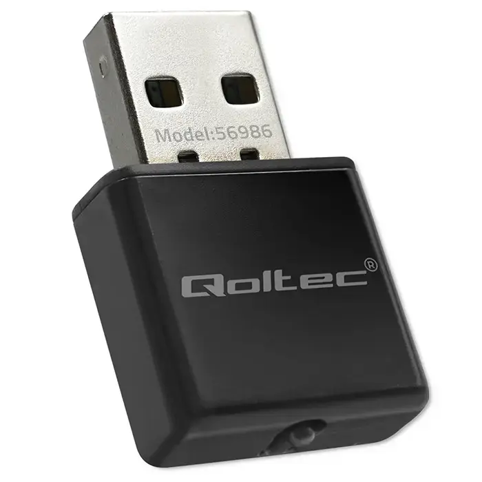 Qoltec 56986 bezvadu īpaši ātrdarbīgs mini adapteris NANO WiFi | Standarta N | USB 2.0 | 300 Mbps