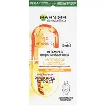 Skin Naturals Vitamin C Ampoule Sheet Mask - The power of ampoules in a textile mask with vitamin C and pineapple extract