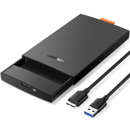Ugreen external hard drive HDD SSD housing case SATA 2,5'' USB 3.2 Gen 1 (5 Gbps) micro USB SuperSpeed + cable black (CM237 60353)