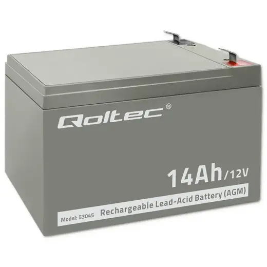 Qoltec AGM battery | 12V | 14Ah | Maintenance-free | Efficient| LongLife | for UPS, security