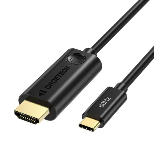Choetech vienvirziena adaptera kabelis no USB C tipa adaptera (vīrietis) uz HDMI 2.0 (vīrietis) 4K 60Hz 1,8 m melns (CH0019)