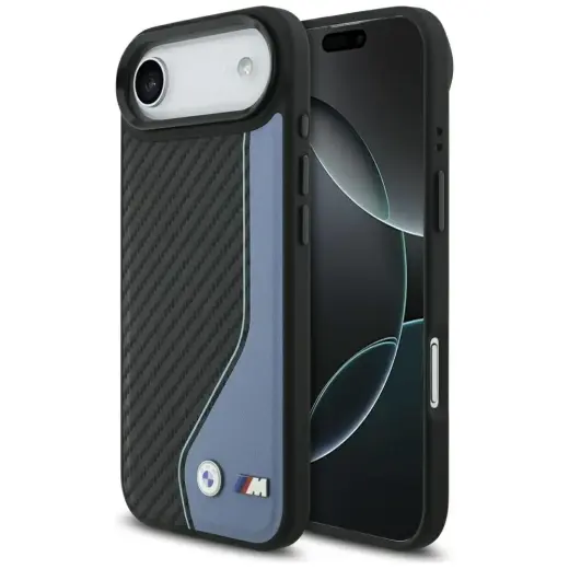 BMW M Carbon Logo telefoniümbris MagSafe toega mudelile iPhone 17 Air, sinine