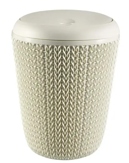 Bathroom waste bucket Knit 7L Ø22x30cm white