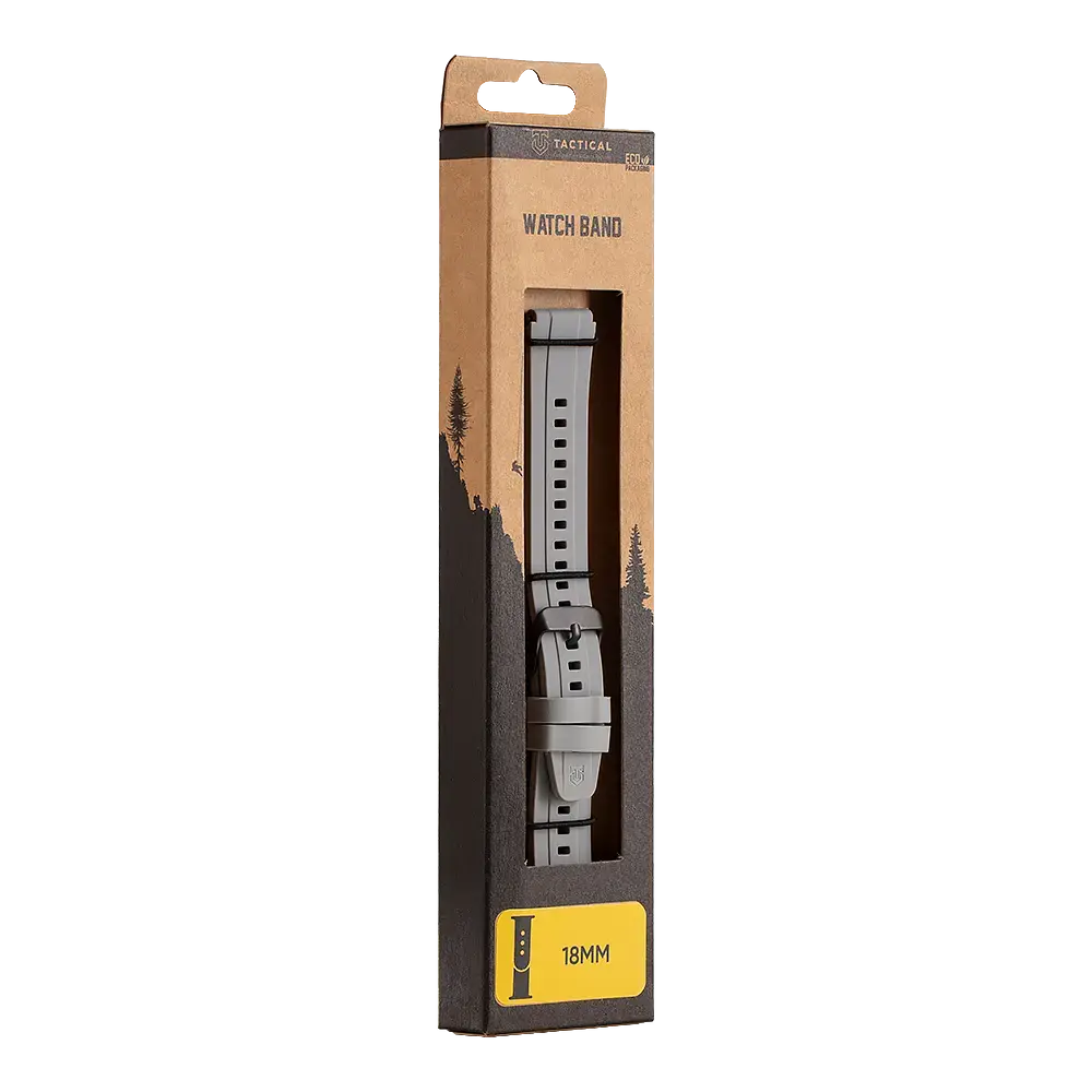 Tactical universāla viedpulksteņa siksniņa priekš (18 mm) | silikons | pelēka