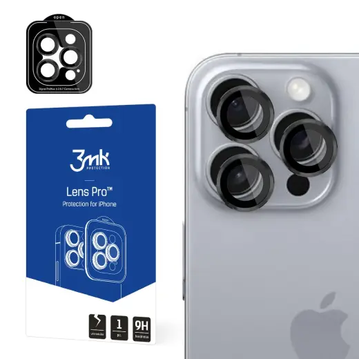 3mk Lens Protection Pro Camera Cover with Black Frame for iPhone 16 Pro | 16 Pro Max