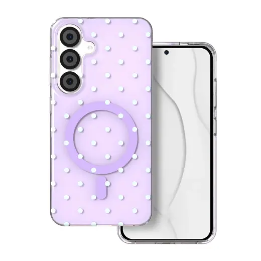 Bubble Dots Mag phone case with MagSafe support for Samsung Galaxy S24 (S921) | S25 (S931) purple