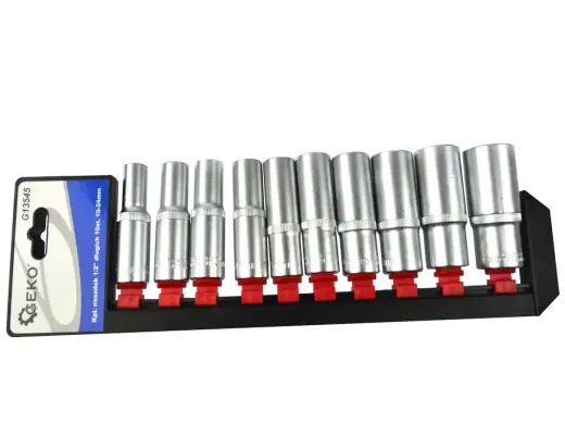 6-point Deep Socket Set 10-24 mm 1/2" Drive, 10 pcs