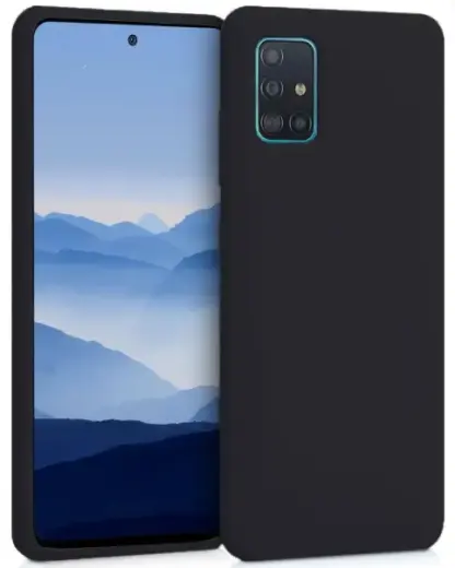 Fusion Soft Matte Back Case Silikona Aizsargapvalks Priekš Samsung A715 Galaxy A71 Melns