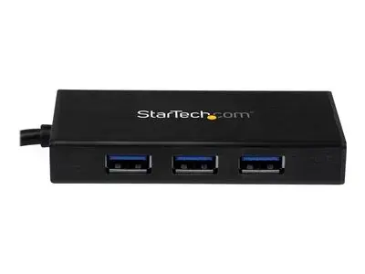 StarTech.com USB 3.0 Hub with Gigabit Ethernet Adapter - 3 Port - NIC - USB Network | LAN Adapter - Windows & Mac Compatible (ST3300GU3B) - hub - 3 ports