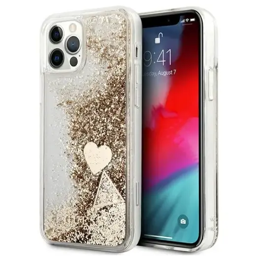 Guess GUOHCP12MGLHFLGO iPhone 12|12 Pro gold|złoty hardcase Glitter Charms