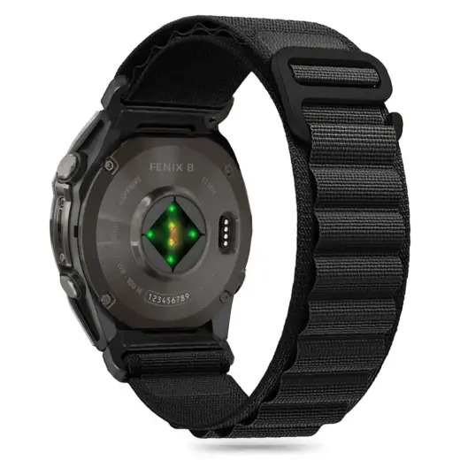Tech-Protect Nylon Pro išmaniojo laikrodžio dirželis Garmin Fenix 5/6/6 Pro/7/8 (47 mm) | nailoninis | juodas