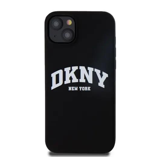 DKNY Liquid Silicone Arch Logo MagSafe Case for iPhone 15 Plus Black