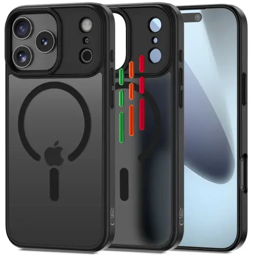 TECH-PROTECT MAGMAT XT 4-SET phone case with MagSafe support for iPhone 17 Pro Max matte black