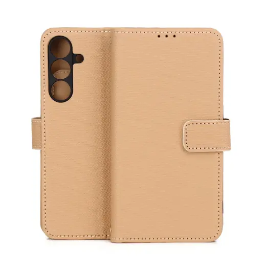 Smart Triangle knyginio tipo telefono dėklas Samsung Galaxy S26 (S942) rudas