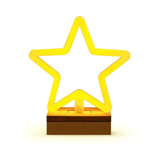 Neon Wood Stand LED STAR warm white FLNW04 Forever Light