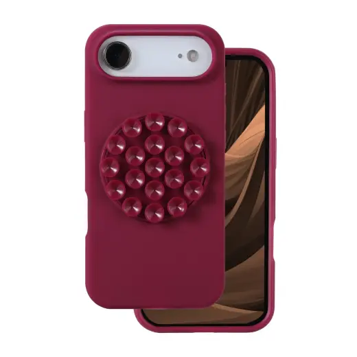 Silicone Stick phone case for iPhone 17 Air dark red