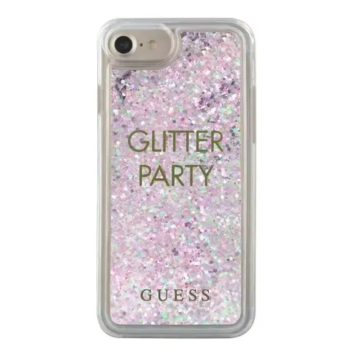 Guess GUHCP7GLUQPU iPhone 6|7|7|8 | SE 2020 | SE 2020 | SE 2022 purpursarkans | violets cietais korpuss Liquid Glitter Party