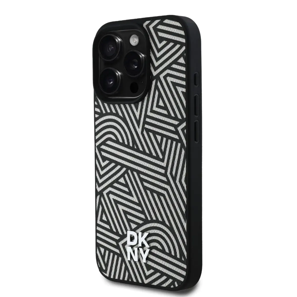 DKNY PU Leather Crosswalk Pattern Magsafe Case for iPhone 16 Pro Max Ivory