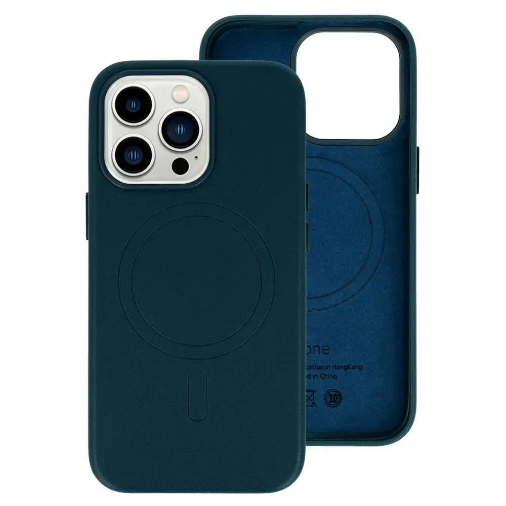 MagSafe Leather Case Iphone 14 Navy