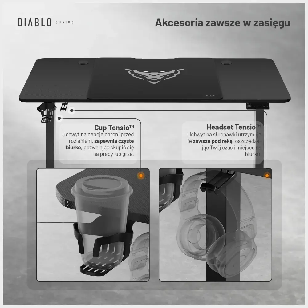 Desk with height adjustment Diablo Chairs X-TENSIO 1400 black