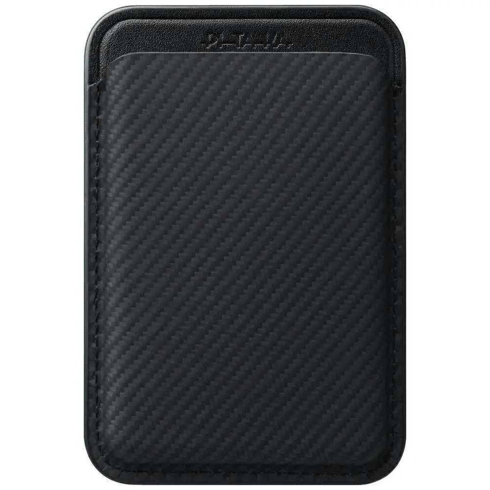 Magnetic wallet PITAKA Woven Wallet MagSafe for phone black grey