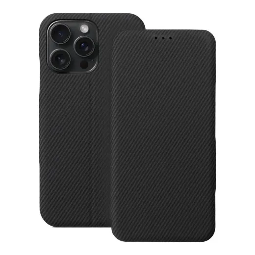 FOLIO Side Magnet raamatutüüpi telefoni ümbris iPhone 15 Pro Max must