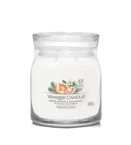 Yankee Candle White Spruce & Grapefruit signature candle medium 368 g