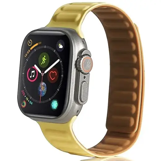 Beline nutikella rihm Apple Watch (42/44/45/49 mm) jaoks | silikoonist | kollane