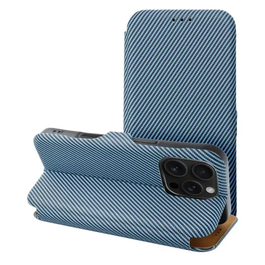 FOLIO Side Magnet knyginio tipo telefono dėklas iPhone 14 Pro Max mėlynas