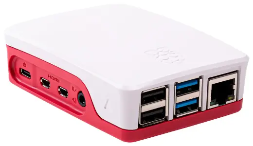 Raspberry Pi 4 Model B Official Case, Plastic, Red/White