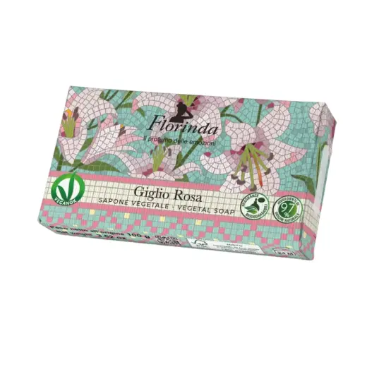Florinda, Giglio Rosa, Vegan, Hydrating, Scented Soap Bar , Body, 100 g