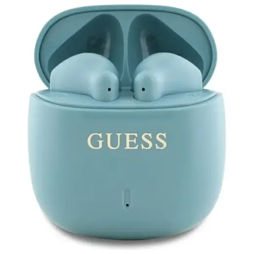 Guess słuchawki Bluetooth GUTWSJ14ESGQ    TWS + stacja dokująca turkusowy|turquoise Printed Classic Logo