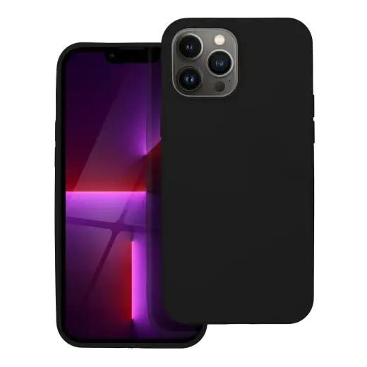 Silicone telefono dėklas iPhone 13 Pro Max juodas