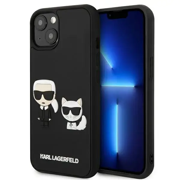 Karl Lagerfeld and Choupette 3D Case for iPhone 13 Black