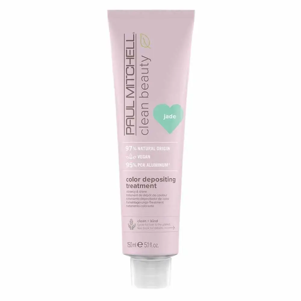 Paul Mitchell Clean Beauty Color-Depositing Treatment  for Refreshing + Protecting Color-Treated Hair 5.1 Oz  Jade