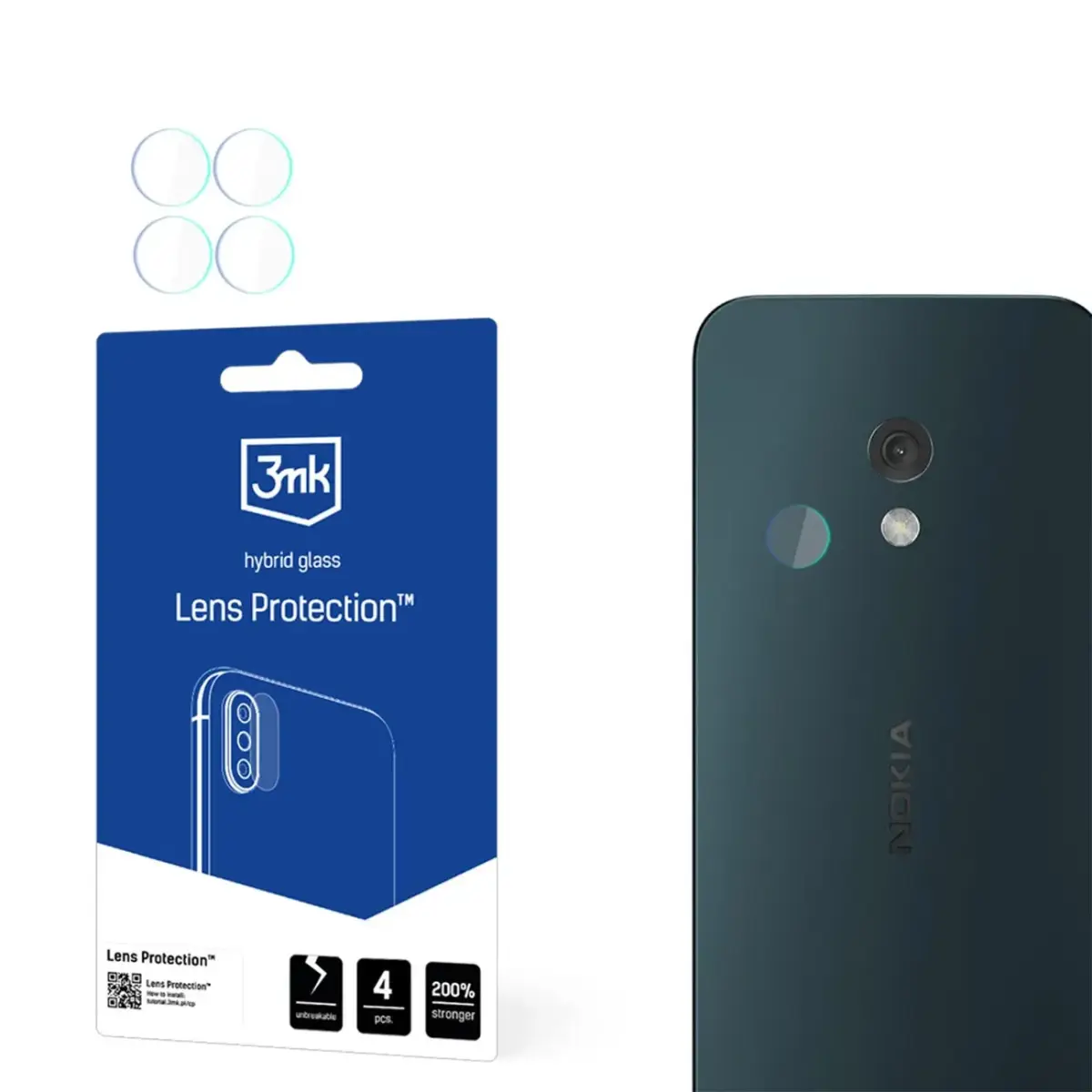 Hybrid Glass for Camera Lens 3mk Lens Protection for Nokia 225 4G (2024)