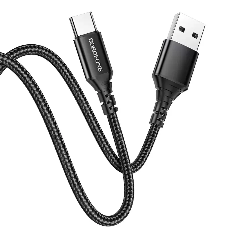 Borofone BX54 Ultra Bright data transfer and charging cable | USB-A to USB-C | 12W | 1m | black