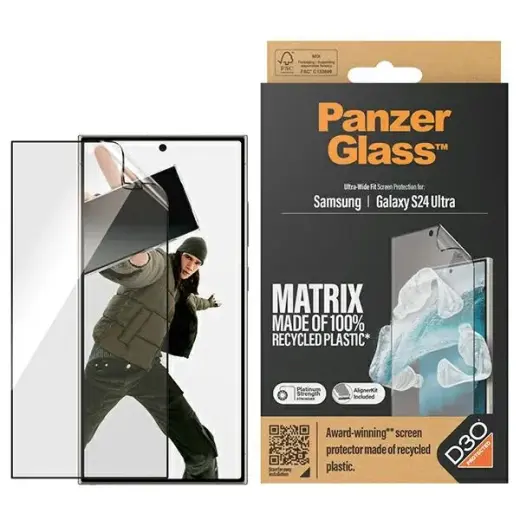 PanzerGlass Ultra-Wide Fit защитное стекло для телефона Samsung Galaxy S24 Ultra S928 D3O с аппликатором