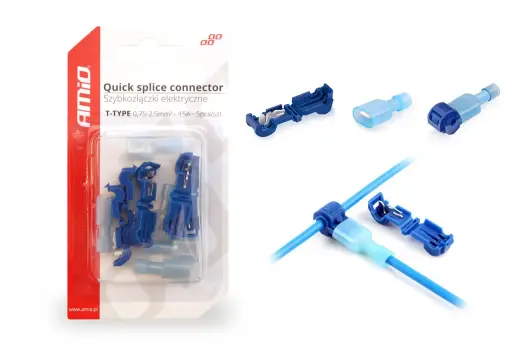 T-Type Quick Connect Connector 0,75-2,5mm2 15A 5pcs blister