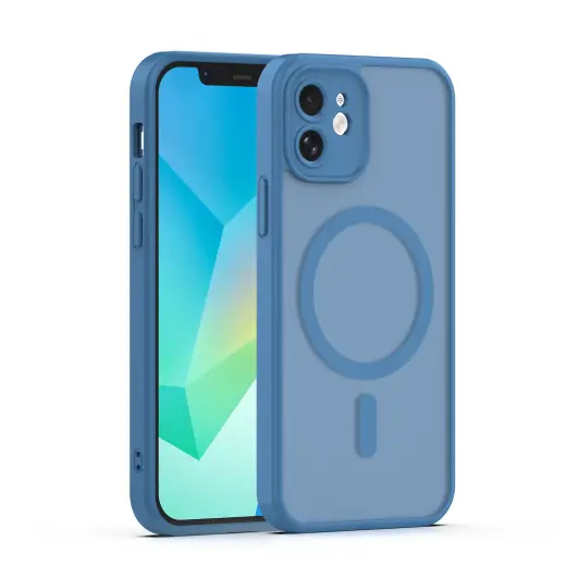 Mag Matt phone case with MagSafe support for iPhone 12 blue